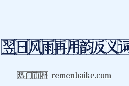 翌日风雨再用韵反义词是什么意思的图片